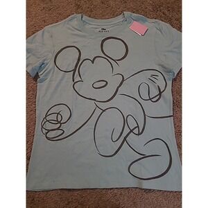 NWT Disney Mickey Mouse Women's Graphic T-Shirt Teal Green Size Large